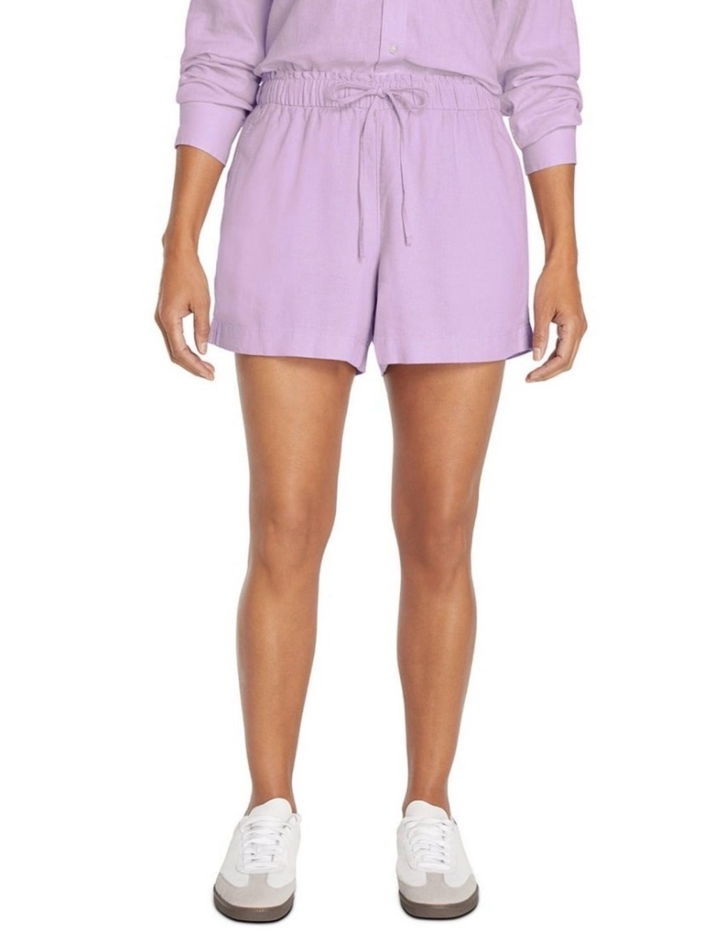 A24 GAP Lilac Drawstring Lavender Linen-Blend Women’s Shorts NWT